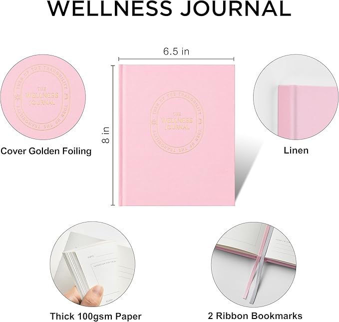And Per Se Wellness Journal, Undated Daily Wellness Planner to Practice Positive Thinking, Mindfulness & Reflection, 91 Days Self-Care Journal For Women & Men (Blush)-Ruum Studio Home