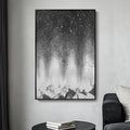 Framed Black and White Abstract Wall Art, Modern Large Canvas Paintings Artwork for Walls, Minimalist Abstract Starry Night Art Prints Pictures for Living Room Hallway Bedroom Office Bathroom Wall Decor 24x36 Inch-Ruum Studio Home
