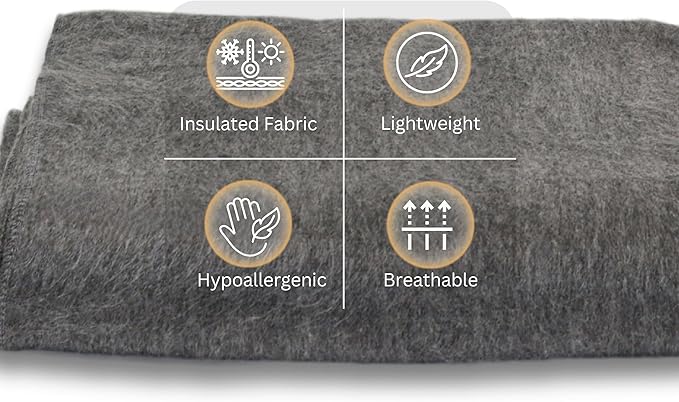 Alpaca Wool Throw Blanket | Warm, Ultra-Soft, Breathable, Non-Itchy Blanket-Throw | Hypoallergenic and Beautiful Fabric (Gray)-Ruum Studio Home