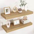 Floating Shelves for Wall, 2 Large Wall Mounted Shelves with Invisible Brackets, Long Wood Floating Wall Shelf Shelves for Living Room, Bedroom, Kitchen, (Oak, 24" W x 9" D x 1.5" H)-Ruum Studio Home