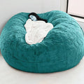 Big Huge Giant Bean Bag Chair for Adults, (No Filler) Bean Bag Chairs in Multiple Sizes and Colors Giant Foam-Filling Required- Machine Washable Covers, Double Stitched Seams (Peacock Blue,7FT)-Ruum Studio Home
