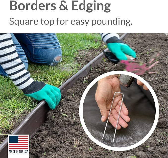 Pinnacle Mercantile 100 Pack Galvanized Garden Stakes Landscape Staples Extra Heavy Duty Sod Ground Anchors Anti Rust 6 inch Metal Pins 9 Gauge USA Made …-Ruum Studio Home