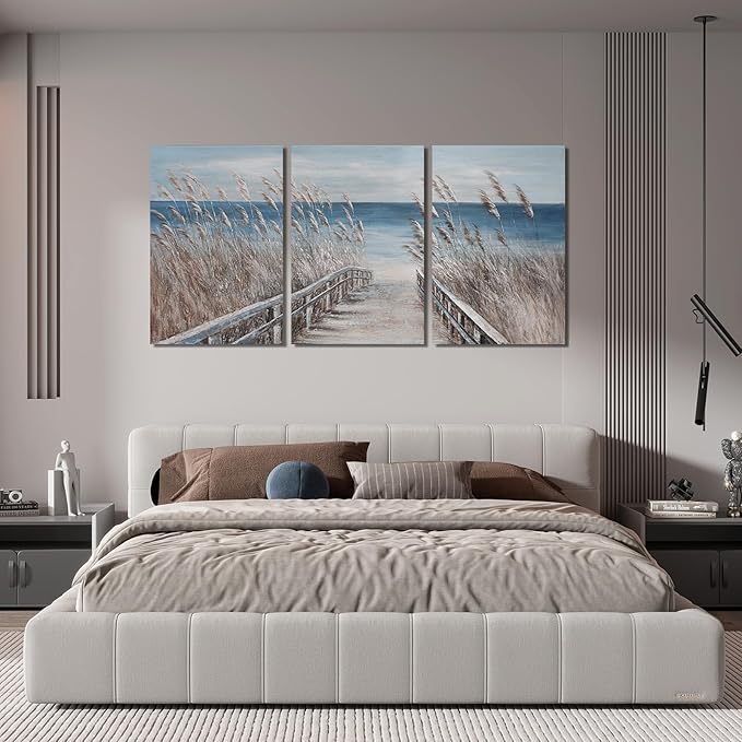 Canvas Wall Art Decor Large Wall Art Pictures for Living Room Beach Coastal Wall Art Decor Artwork for Walls Landscape Natural Wall Art Prints Art Work For Room Office Home Wall Decor 24" X 36" X 3pcs-Ruum Studio Home