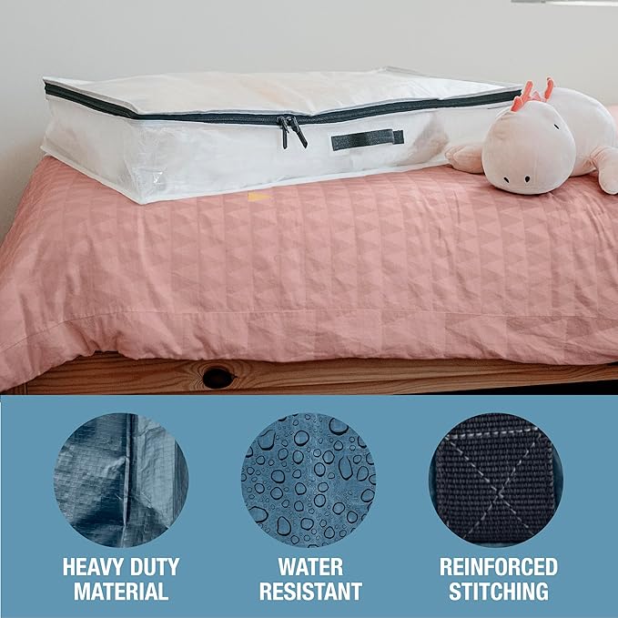 CleverMade Under Bed Storage Bag - Collapsible Storage for Shoes and Clothes Easy Use - Heavy Duty Utility Bag Home-Ruum Studio Home