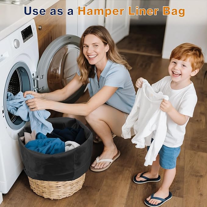 2-Pack Backpack Laundry Bags, Heavy Duty Laundry Bag Backpacks with Adjustable Shoulder Straps, Door Hanging Washing Bag, Laundry Hamper Lining for College Dorm, Travel, Laundromat-Ruum Studio Home