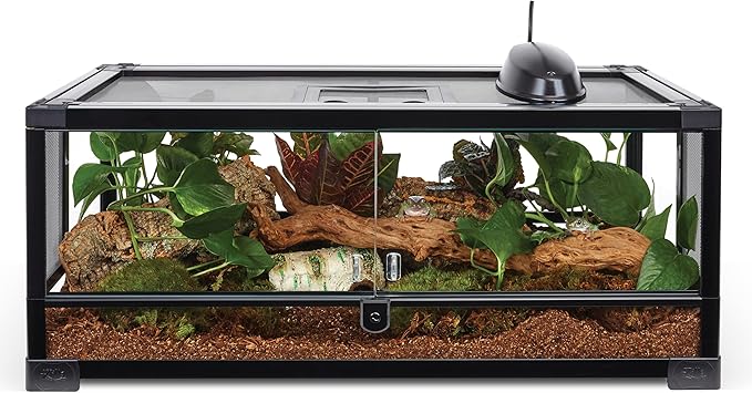 Zilla QuickBuild Reptile 20 Gallon Glass Terrarium Habitat with Swing Door For Geckos, Snakes, Lizards, Frogs, Turtles, and Tortoises, 30" x 12" x 12"-Ruum Studio Home