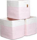 NaturalCozy 13x15x13 Kallax Storage Cubes, 3 Pack | Cotton Rope Cube Storage Bins Woven Baskets for Organizing | Kallax Insert Baskets for Shelves Organizer, Kids Toy, Pantry, Closet, Baby Nursery-Ruum Studio Home