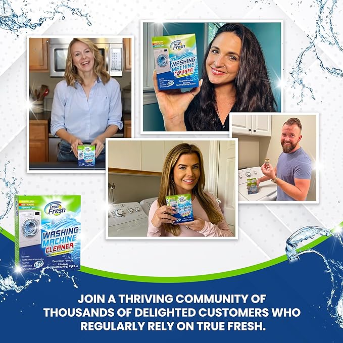 True Fresh Washing Machine Cleaner Tablets – 25-Pack Deep Cleaning for Front Loader, Top Load & HE Washers – Helps Remove Odor-Causing Residues, Pet Hair & Hard Water Buildup – Septic Safe-Ruum Studio Home
