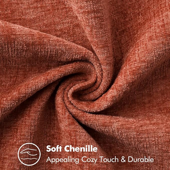 MIULEE Pack of 2 Fall Couch Throw Pillow Covers 18x18 Inch Burnt Orange Farmhouse Decorative Pillow Covers with Stitched Edge Soft Chenille Solid Dyed Pillow Covers for Sofa Bed Living Room-Ruum Studio Home
