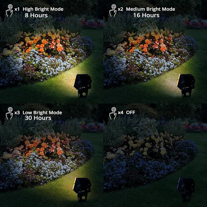 Solar Spotlights Outdoor Waterproof IP65 Landscape Spot Lights with Metal Stake 42ft Cable 3-in-1 Warm White Auto On/Off Dusk to Dawn Flag Pole Uplights for Fence Pathway Trees Garden Yard-Ruum Studio Home