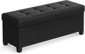 SONGMICS Storage Ottoman Bench, Foldable Foot Rest with Legs, 15 x 43 x 15.7 Inches, End of Bed Bench, Storage Chest, Load up to 660 lb, for Living Room, Bedroom, Entryway, Ink Black ULSF018B01-Ruum Studio Home