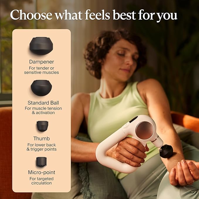 TheraGun Therabody Sense Percussion Massage Gun - Deep Tissue Personal Massager with Preloaded Routines for Stress Relief, Pain Relief & Muscle Soreness in Neck, Back, Leg, Knee, and Shoulder (White)-Ruum Studio Home