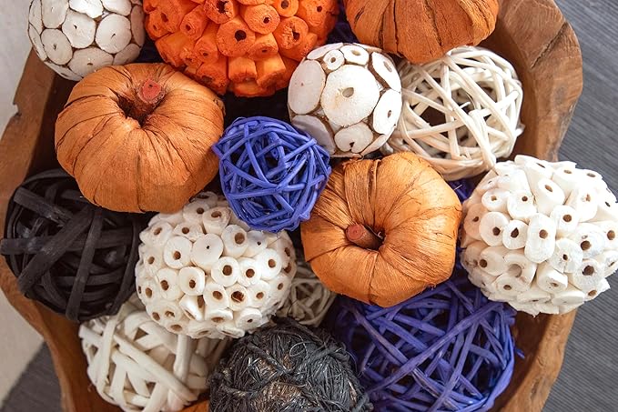 ANDALUCA Decorative Balls Halloween Bowl Filler Home Decor (Purple Orange)-Ruum Studio Home