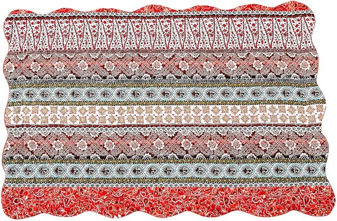 NEWLAKE Quilted Cotton Bed Pillowcases,Striped Classical Style, 2 Pieces, 20x36 Inch-Ruum Studio Home