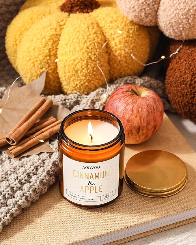 AOOVOO Apple Cinnamon Candles - 9 oz Scented Candles, Aromatherapy Candle, Soy Candle for Home Scented-Ruum Studio Home