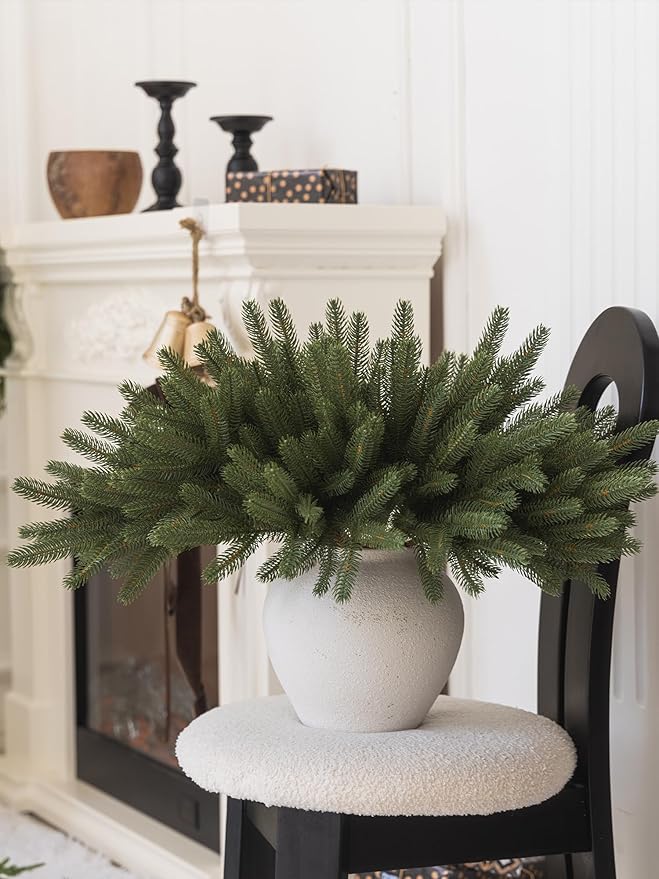 MISSPIN 12 Pcs 19.5 Inches Christmas Cedar Branches, Cedar Artificial Christmas Branches DIY Crafts Faux for Xmas Indoor Outdoor Home Decor-Ruum Studio Home