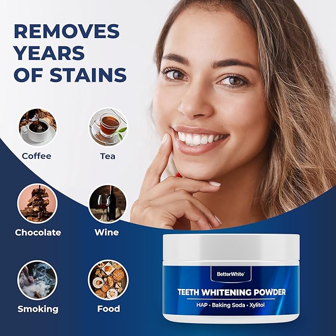Teeth Whitening Powder - Hydroxyapatite, Remineralizing, Non-Sensitive Formula - Dentist-Approved Tooth Stain Remover & Polisher - Fluoride-Free (30 Grams)-Ruum Studio Home