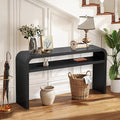 BECHAEO 59-Inch Long Console Table, 2-Tier Thickened Narrow Entryway Table, Farmhouse Console Tables Behind Couch, Retro Industrial Hallway Accent Tables for Living Room, Entrance-Ruum Studio Home