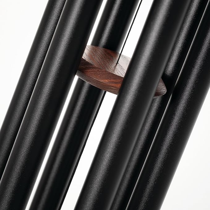 Woodstock Chimes Pluto Wind Chime for Outside 37" Black Teak Medium Tone Sound for Outdoor Garden, Patio, Porch Decor Gifts, Encore Collection, DCKT37-Ruum Studio Home