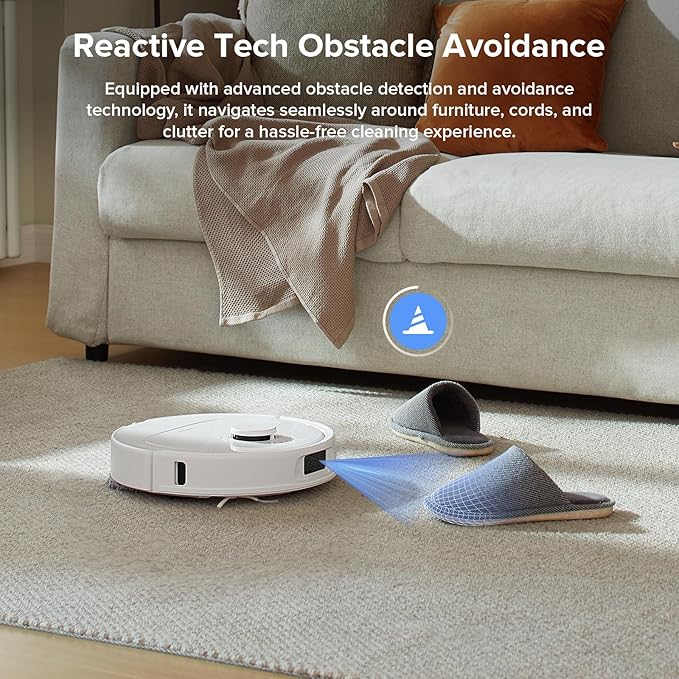 roborock Qrevo Series Robot Vacuum and Mop, 8000Pa Suction, Upgraded from Qrevo S, Anti-Tangle Brush, Smart Obstacle Avoidance, Auto Mop Washing, All-in-One Dock, 200RPM Spinning Mops, White(QV 35A)-Ruum Studio Home
