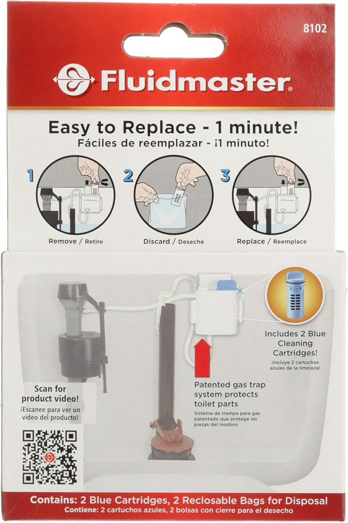 Fluidmaster 8102P8 Flush 'n Sparkle Automatic Toilet Bowl Cleaning System Refills, Blue 2-Pack, Upgraded Version-Ruum Studio Home