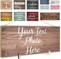 Custom Wood Sign Prsonalized Text Business Home Decor, Personalized Rustic Plaque Board Hanging Wooden Name Sign for Wall Art, Customized Signs Plank Decoration Gifts for Wedding Family Farmhouse Kitchen, Rectangle-Ruum Studio Home