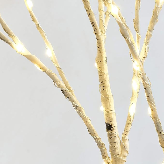 Fudios Lighted Branches 150 LED Fairy Lights with Timer 32in Plug in, Electric Lit White Birch Twigs for Vase Christmas Inside Outside Decor-Ruum Studio Home