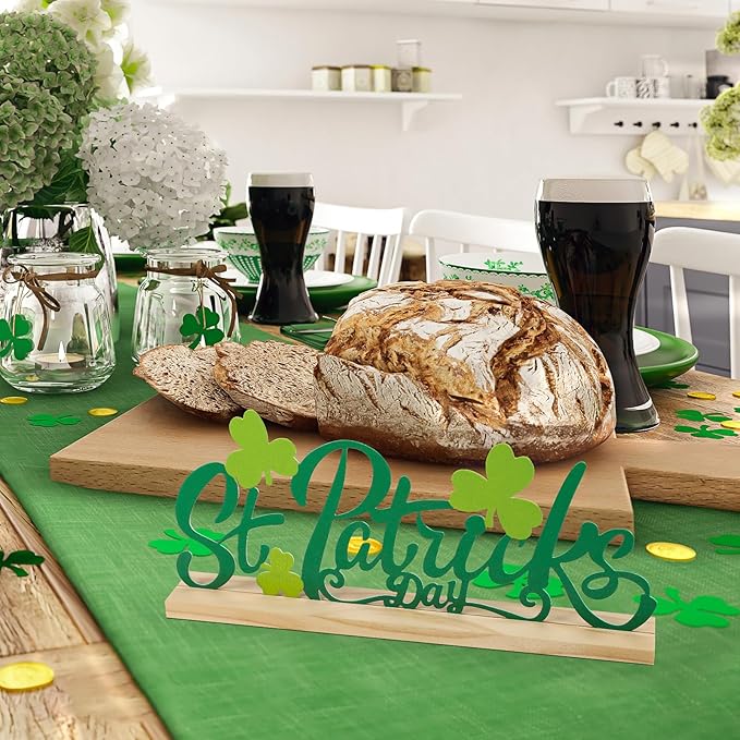 COCHIE Metal St. Patrick's Day Sign, St Patricks Day Decorations for Home, Office, Shelf, Mantel, Indoor, Shamrock Decoration, Saint Patrick Day Decor (Shamrock)-Ruum Studio Home