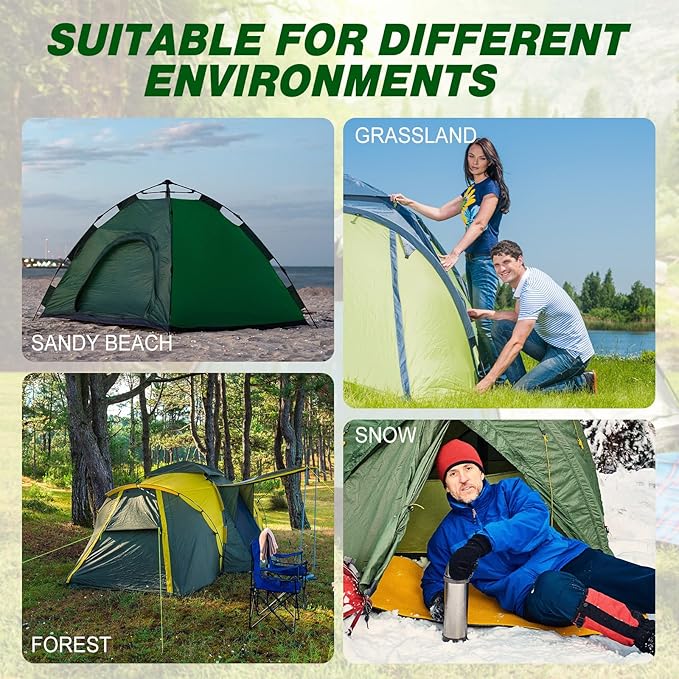 Hicarer 20 Pcs 20 Pcs 8'' Screw in Tent Stakes Heavy Duty Ground Metal Stakes for Inflatables with Hex Head Driver for Outdoor Camping Tent Inflatable Garden Decor (Luminous White)-Ruum Studio Home