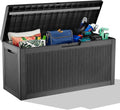 60 Gallon Deck Box Large Outdoor Storage for Patio Furniture,Outdoor Cushions,Garden Tools and Pool Supplies,Waterproof,Resin,Lockable(Black)-Ruum Studio Home