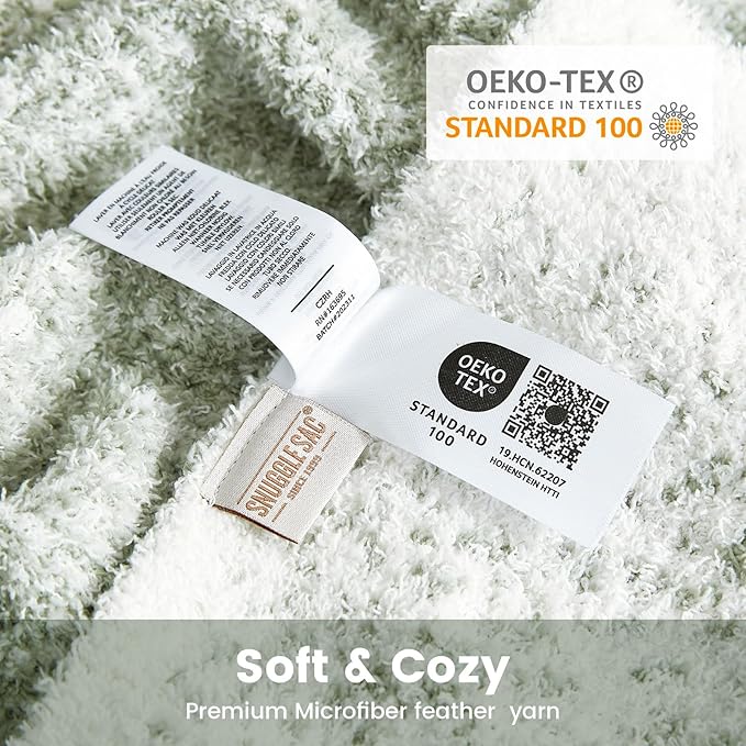 Snuggle Sac Sage Green Bedding Blanket Twin Size for Bed and Sofa, Reversible Super Soft Warm Cozy Knit Blankets Fuzzy Plush, Ombre Green, 60x80 inches-Ruum Studio Home