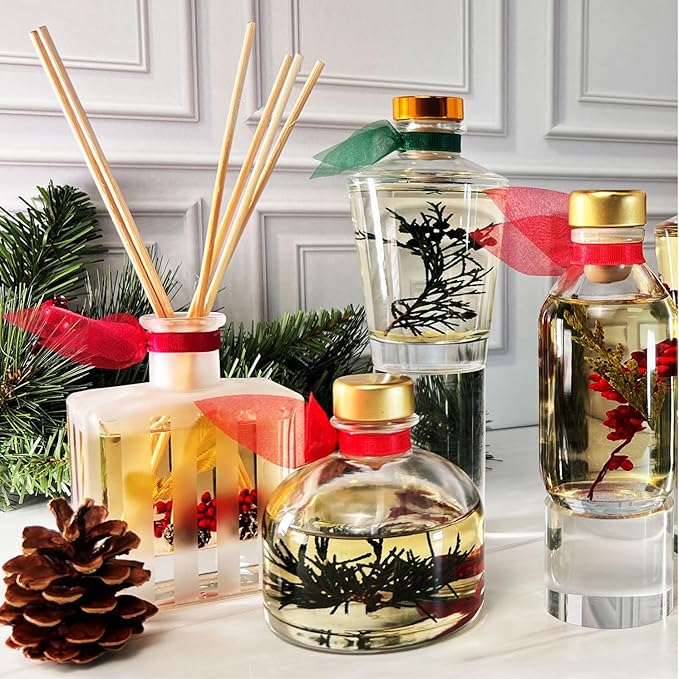 LOVSPA Reed Diffuser Set, White Gardenia Scented Oil Diffuser with Sticks, Home Fragrance Accessories for Bathroom Shelf Decor, Aroma Diffusers for Home or Office Desk, USA Made-Ruum Studio Home