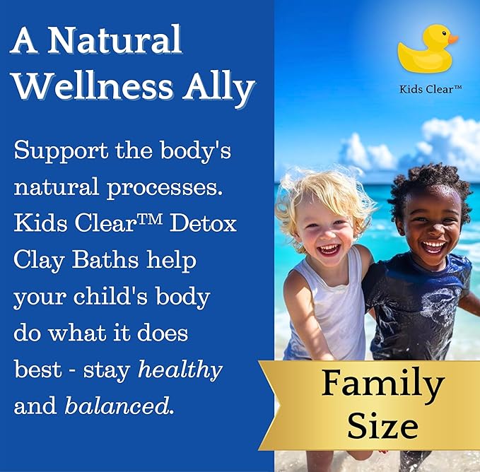 Kids Clear Detox Clay Bath, 100% Pure Sodium Bentonite - Cleansing and Purifying, by -Evenbetternow LLC – 6 lb (96 oz) Family Value Size-Ruum Studio Home