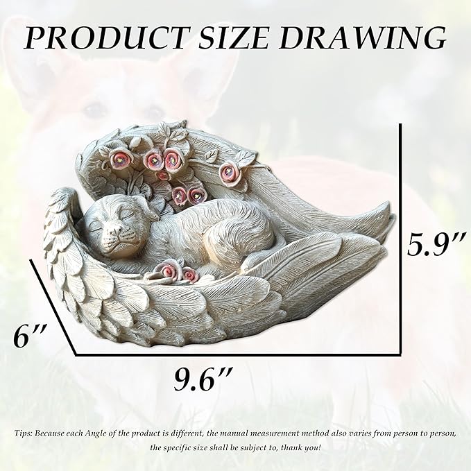 Solar Dog Garden Statues Outdoor Décor- Dog Figurines Solar LED Light Lawn Ornaments - Yard Decorations for Patio, Balcony, Backyard -Unique Birthday House Warming Gifts for Mom-Ruum Studio Home