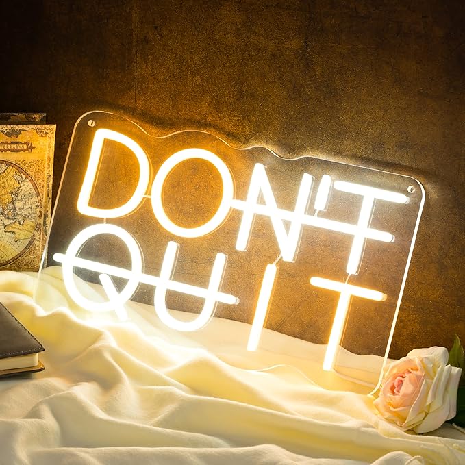 Don't Quit LED Neon Sign for Wall Decor, DO IT Neon Lights Party Decorations, USB Powered Switch Neon Lights lighting adjustable for Office Room, Gym Room, Man Cave, Gamer Room-Ruum Studio Home