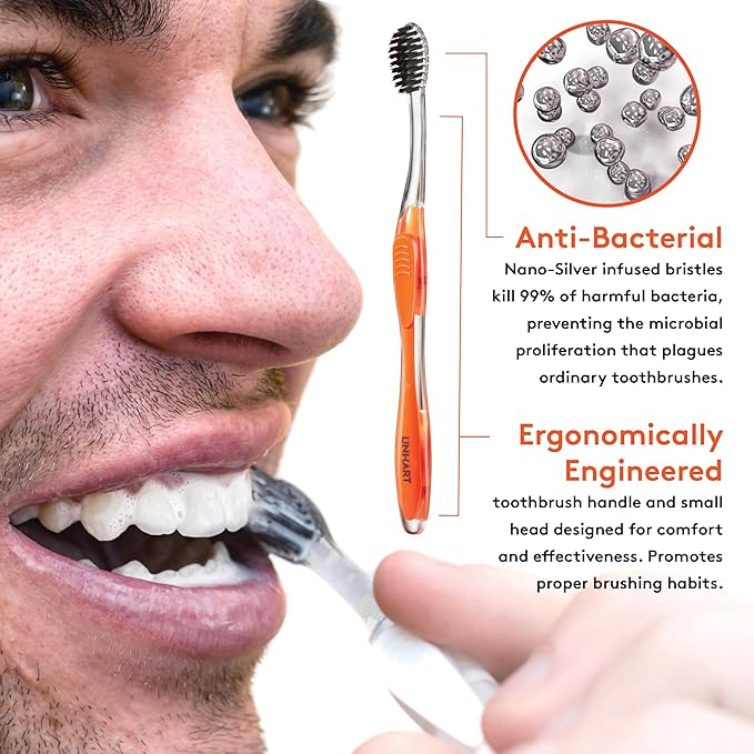 LINHART Extra Soft Toothbrush – Teeth Whitening Toothbrush with Multi Length Bristles, 2 Pack-Ruum Studio Home