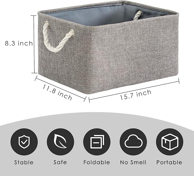 TheWarmHome Storage Bins - 3PCS Fabric Storage Baskets for Organizing Shelves | Large Basket Closet Organizer for Home Shelf Dog Laundry Organization | Collapsible Storage Cubes W/Handles-Ruum Studio Home
