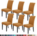 Joccun Chair Covers for Dining Room Set of 6,Dining Chair Slipcovers Stretch Dining Room Chair Covers Seat Protector,Washable Parsons Chair Cover for Home,Hotel,Banquet(Gold,6 Pack)-Ruum Studio Home