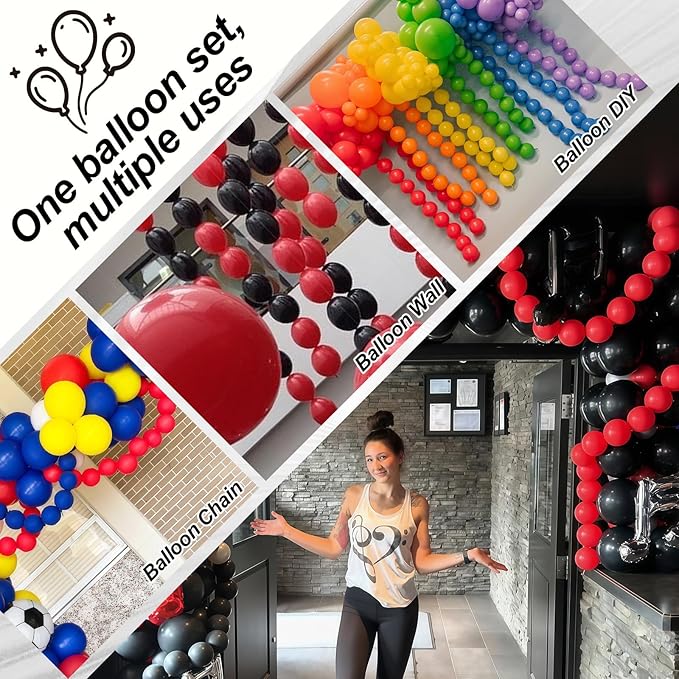 Red Link Balloons, 60PCS 6 Inch Small Red Quick Linking Balloons for Making Balloon Wall Heart Arch, Tails Balloon for Wedding Birthday Baby Shower Valentine's Proposal Anniversary Party Decorations-Ruum Studio Home