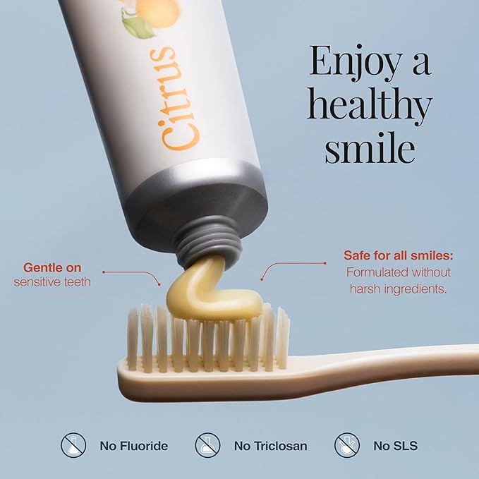Revitin Toothpaste | Fluoride-Free Prebiotic Citrus Tooth Gel | No SLS, Gluten Free, Dye Free, GMO Free, No Sweeteners | Non-Toxic, Kid Approved, Pack of 3-Ruum Studio Home