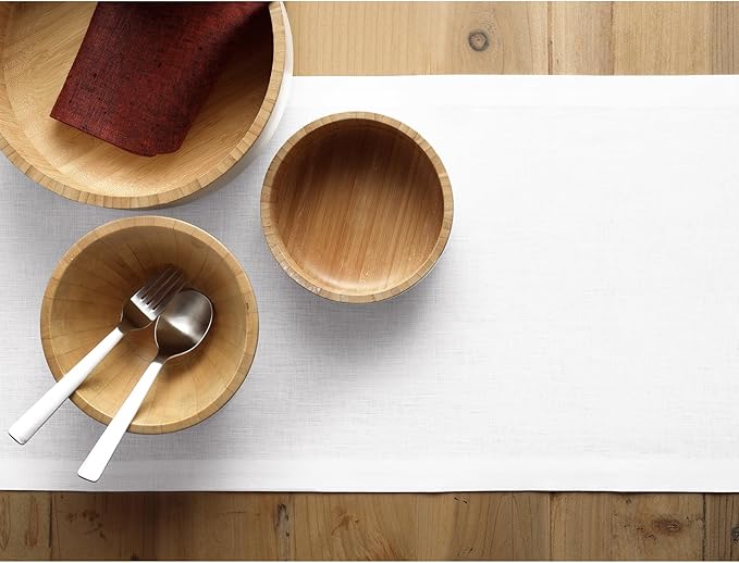 Solino Home Linen White Table Runner 90 Inches Long - 100% Pure Linen 14 x 90 Inch Table Runner for Dining, Fall, Autumn, Halloween, Thanksgiving - Fete-Ruum Studio Home