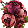 Duovlo Fake Flowers Vintage Artificial Peony Silk Flowers Wedding Home Decoration,Pack of 1 (New Red)-Ruum Studio Home