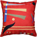 Kandinsky Abstract Pillow Cover - Red, 18x18, Modern, Abstract, Home Decor, Couch, Sofa, Bed, Chair, Loveseat, Living Room, Bedroom, Porch, Outdoors, Office-Ruum Studio Home