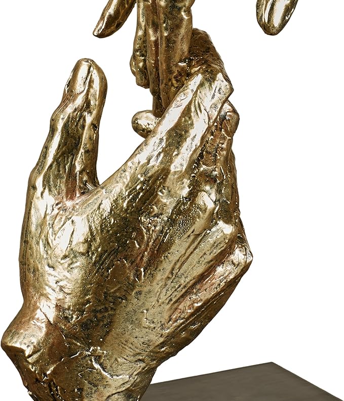 Touch of Class Loving Hands Table Sculpture - Gold - Made of Resin - Contemporary Art Statue - Sign of Love Decor - Modern Hand Statues and Sculptures for Home Desk, Living Room - 11.5 Inches High-Ruum Studio Home