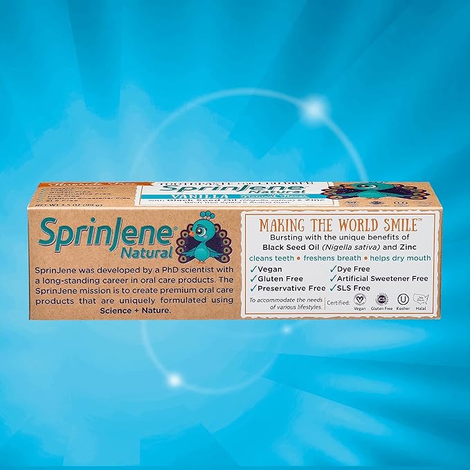 SprinJene Natural Kids Toothpaste, Vanilla | Natural Children’s Toothpaste | Fluoride Free Toothpaste for Toddlers | 4 Pack-Ruum Studio Home