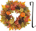 Fall Wreaths for Front Door 26'' Autumn Velvet Pumpkin Wreath with Metal Hook Large Harvest Maple Wreath Fall Decoration for Home Halloween Thanksgiving Decoration, Briful-Ruum Studio Home
