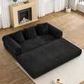 Convertible Sleeper Sofa Bed with Pillow, 4-in-1 Corduroy Folding Mattress Couch with Fixed-Shape Frame, Futon Fold Out Floor Sofa Cama Lounge Couch for Living Room Bedroom Studio, Black-Ruum Studio Home