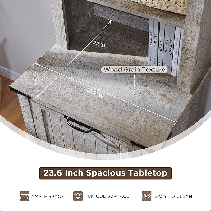 RedLemon Bookcase with 2 File Drawers, 72" Tall Farmhouse Bookshelf with Storage and Adjustable Shelves, 4 Tier Rustic Wood Bookshelf with Cabinet for Home Office, Living Room (Light Rustic Oak)-Ruum Studio Home