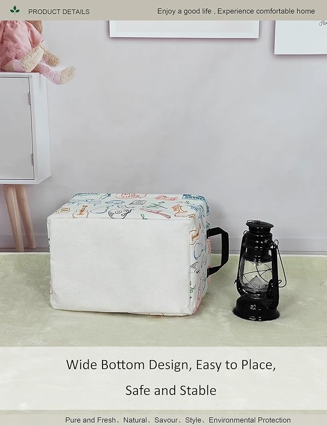 Rectangular Folding Laundry Basket,waterproof Canvas Basket,gift basket,Suitable for children's room,Clothes,Toys Storage(musical instrument)-Ruum Studio Home