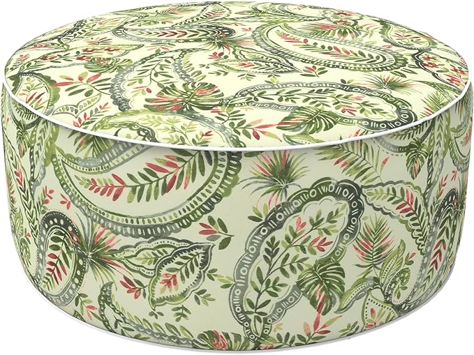 LVTXIII Inflatable Stool Ottoman Footrest with Handle, Decorative Fade-Resistant Foot Stool, Indoor or Outdoor Pouf for Home Garden and Camping Use, 21x21x9, Faylinn Shadow Paisley-Ruum Studio Home